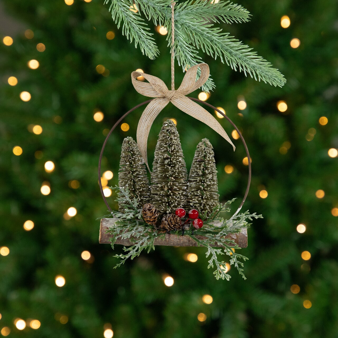 Northlight Frosted Mini Bottle Brush Trees Christmas Ornament - 7"